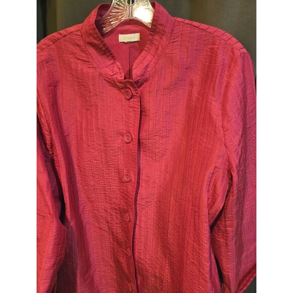 Chicos Pink Lined Detailed Jacket Blazer Buttons & Mandarin Collar, 3.5 / L - Picture 4 of 10